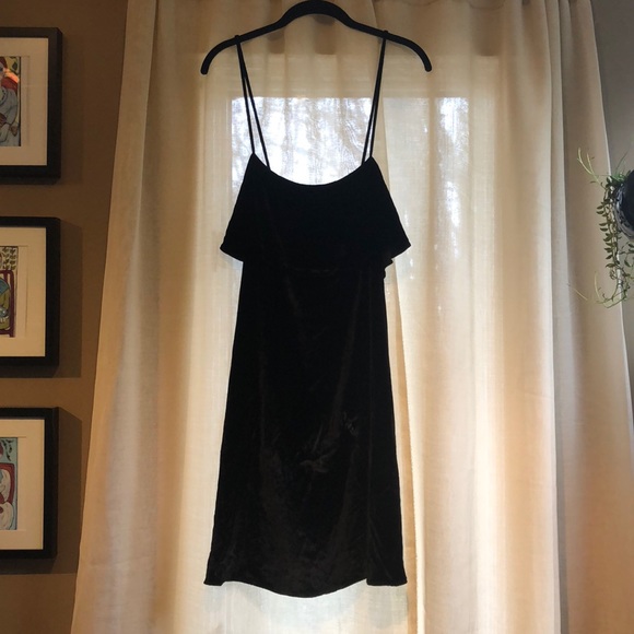 Madewell Velvet Ruffle Mini Dress - Picture 2 of 4